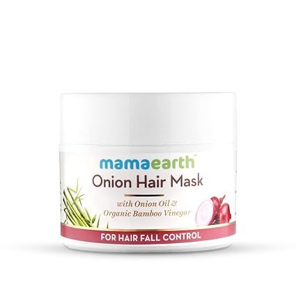 Mamaearth Onion Hair Mask For Men And Women - With Onion Oil & Organic Bamboo Vinegar - Damaged Hair & Hair Fall Control, Bamboo