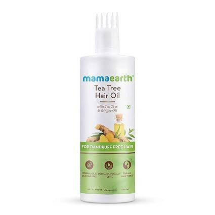 Mamaearth Tea Tree Anti Dandruff Hair Oil with Tea tree oil & Ginger for Dandruff-Free Hair - 250ml