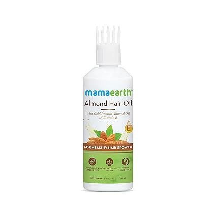 Mamaearth Almond Hair Oil for healthy hair growth and deep nourishment, with Cold Pressed Almond Oil & Vitamin E for Healthy Hair Growth - 150 ml