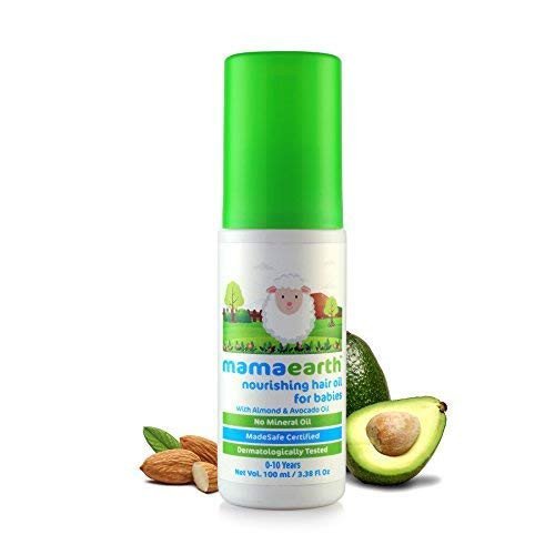 Mamaearth Nourishing Baby Hair Oil with Almond & Avocado, Clear, Coconut