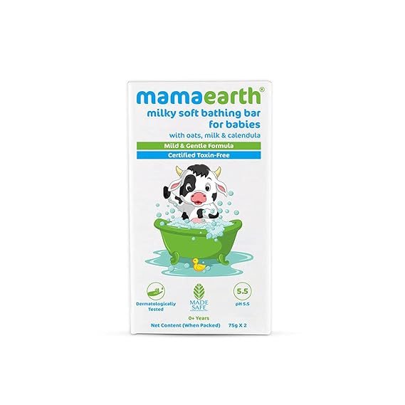 Milky Soft Bathing Bar for Babies with Oats, Milk & Calendula – 75g x 2