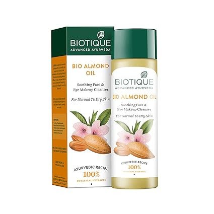 Biotique Almonmd Oil Deep Cleanse Purifying Cleansing Oil Face & Eye Makeup Remover For Normal to DrY