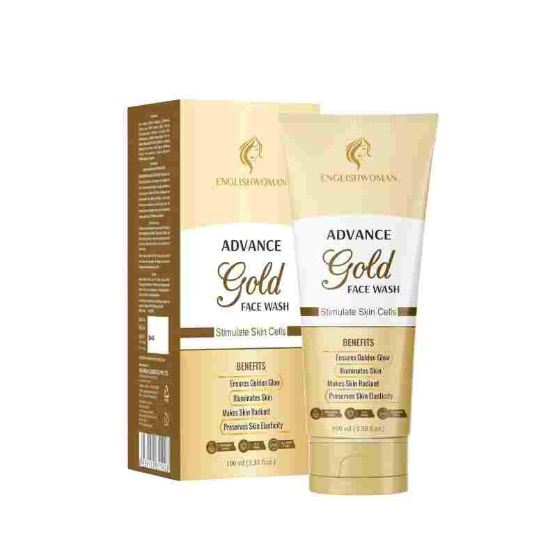 ENGLISHWOMAN Advance Gold-Stimulate Skin Cells | Paraben Free | SLS Free | Ensures Golden Glow | Illuminates Skin | Makes Skin Radiant | Preserves Skin Elasticity | Face Wash for Women 100ML