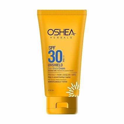 Oshea Herbals UVShield Sunscreen SPF 30 PA++ For All Skin Types | Non Greasy & Water Resistant | UVA & UVB Protection, Prevents Tanning & Ageing | Enriched with Aloe Vera & Licorice Extract - 60g