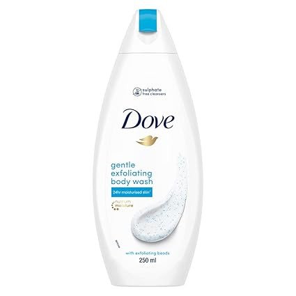 Dove Gentle Exfoliating Nourishing Body Wash, Mild Cleanser Moisturizes Skin, Balances Ph, For All Skin Type, 250 ml