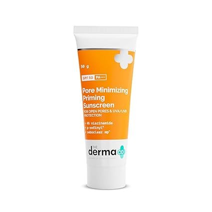 The Derma Co Pore Minimizing Sunscreen I With SPF 50 & PA++++ I With Niacinamide | For Open Pores & UVA/UVB Protection I Suitable For All Skin Types- 50g