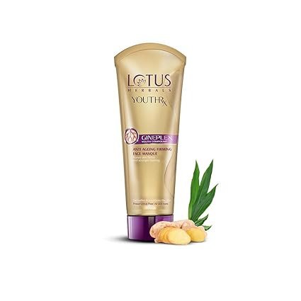 Lotus Herbals YouthRx Anti-Ageing Firming Face Mask for Women & Men | Visible Reduction in Ageing Signs | Boost Collagen Production | with Gineplex Youth Compound | Suitable For Oily, Combination, Sensitive & Dry Skin | 80g