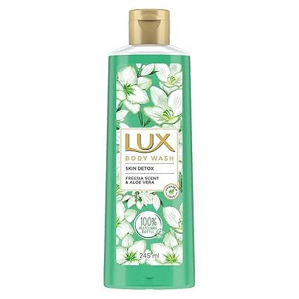 LUX Shower Gel, Freesia Scent & Aloe Vera Bodywash, Skin Cleanser With Long Lasting Fragrance, Paraben Free, 245 ml