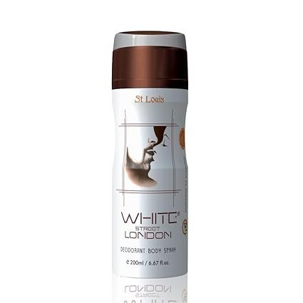 St. Louis White Street LONDON Deodorant Spray - For Men (200 ml) Long-Lasting French Fragrance | Deo as Ideal Gift for Birthdays, Anniversaries & Special Occasions | All-Season Deodorant