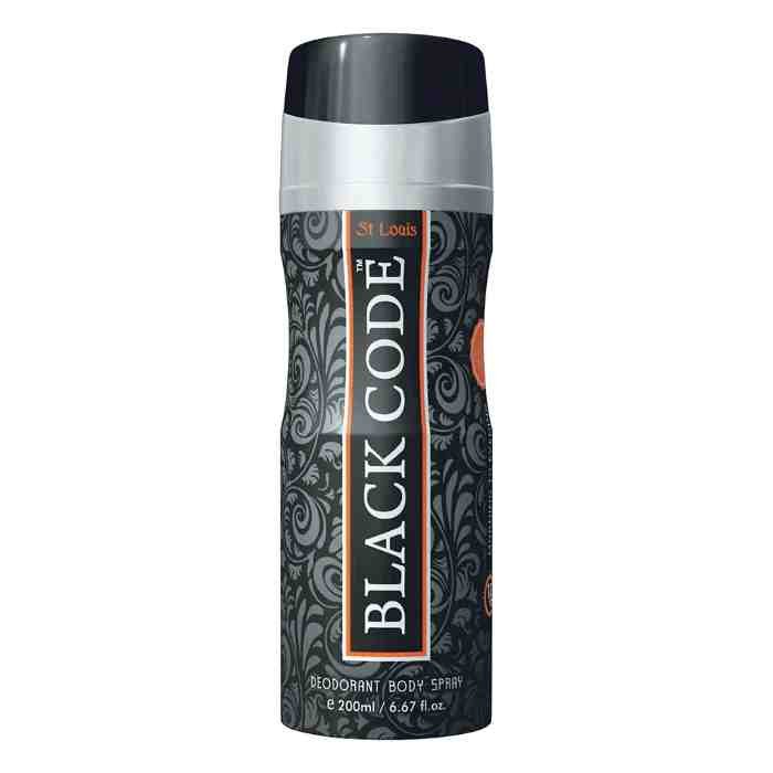 St. Louis Black Code Deodorant Body Spray | For Men & Women | 200 ml Long-Lasting Fragrance | Deo as Ideal Gift for Birthdays, Anniversaries & Special Occasions | All-Season Deodorant