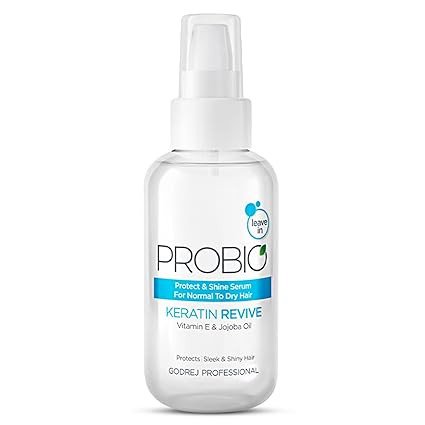 Godrej Professional Probio Keratin Revive Shine Serum (100ml) | No Sulphate | No Paraben | No SLS | No SLES | with Jojoba Oil | UV-Protect Formula