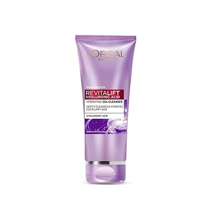 Loreal Paris Revitalift Gel Cleanser, Gentle Cleansing and Hydration, With Hyaluronic Acid