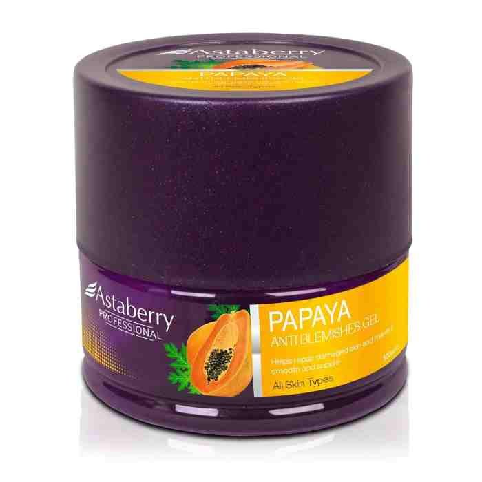 Astaberry Professional Papaya Gel, 500ml - Anti Blemishes Gel, Repair Damaged Skin, Bring Glow & Skin Nourshiment, After Sun Soothe & Paraben Free, All Skin Types