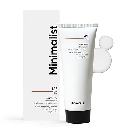 Minimalist Sunscreen SPF 60 PA ++++ | Pregnancy Safe | For Sensitive Skin | Broad Spectrum Sunscreen SPF 50+ With Potent Antioxidants & Advanced Filters | No White Cast, Non Irritant | 50 gm
