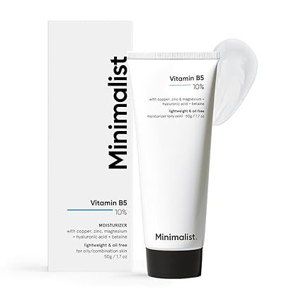 Minimalist 10% Vitamin B5 Gel Face Moisturizer For Oily & Acne Prone Skin | Oil-free | Fast Absorbing Lightweight Winter Cream For Women & Men | Non sticky | Fragrance Free
