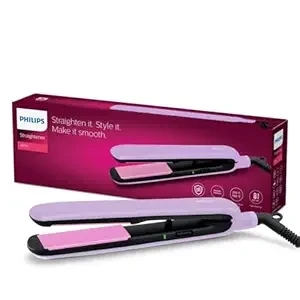 Philips Straightener with SilkProtect Technology. Straighten & Curl, Suitable for All Hair Types (Lavender)-BHS393/40