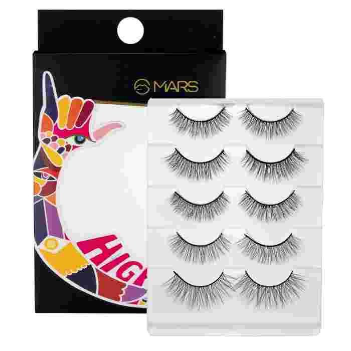 MARS HIGHLASH False Eyelashes for Women Set of 5 | Natural Look for Regular Use | Reusable | Lightweight | Comfortable & Easy to Use | Invisible Band (03-Natural-Dramatic)