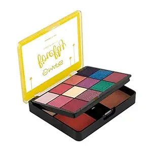 MARS Firefly Makeup Kit with 12 Eyeshadows,Highlighter, Blusher and Bronzer| Highly Pigmented | Free Applicator & Mirror | Eye and Face Palette for Women (26.0 gm)