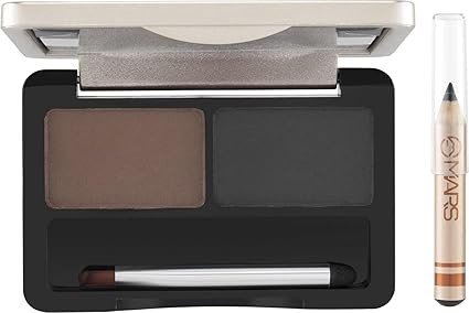 MARS The Eyes Kit With Eyebrow Pencil & Enhancer| Dual Powder Palette | Precision Applicator Brush | Complementary Eye Pencil | User Friendly (6.2gm)