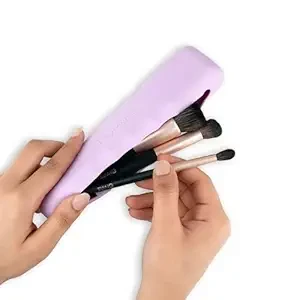 MARS Boring Silicone Brush Holder | Magnetic Anti-Fall Out | Ergonomic Grip | Portable & Travel Friendly | Soft Silicone Makeup Tools Organizer | Easy to Clean