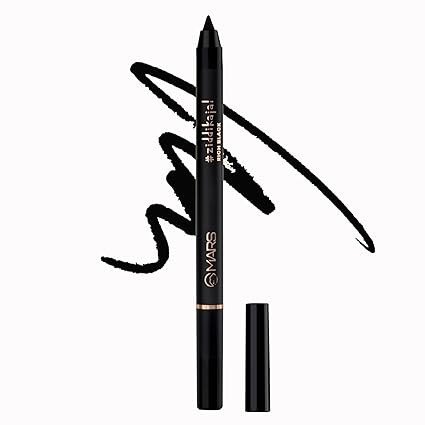 MARS Ziddi Kajal Pencil upto 12 Hours Long Stay Kajal | Rich Black Pigmentation | Smudgeproof & Water Resistance | Effortless One Swipe Application (1.4gm) Black)