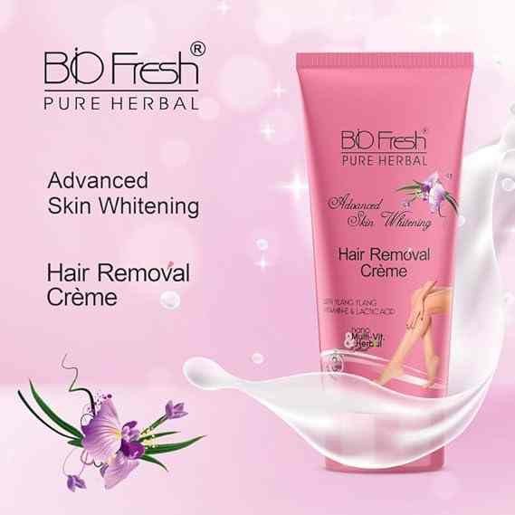 BIOFRESH HERBALS Skin Whitening Hair Removal Cream Painless Bikini & Body Underarms Hair Removal Cream Sensitive Intimate Hair Removal Cream for All Skin Types 60g