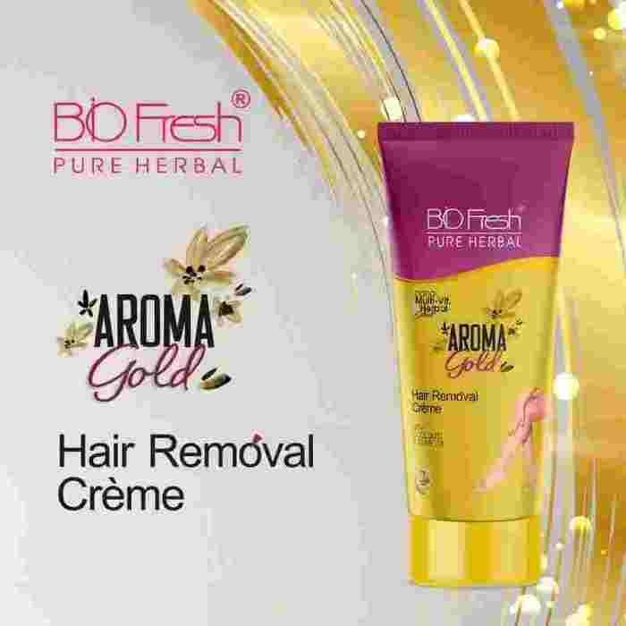 BIOFRESH HERBALS Gold Hair Removal Cream Painless Bikini & Body Underarms Hair Removal Cream Sensitive Intimate Hair Removal Cream for All Skin Types 60g