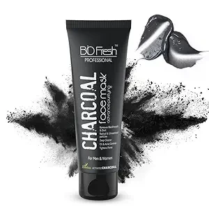 BIOFRESH Activated Charcoal Peel Off Mask - 75ml Anti-Pollution Facial Mask Deep Cleansing Purifying Charcoal Mask for Removing Blackheads and Whiteheads Hydra Mask