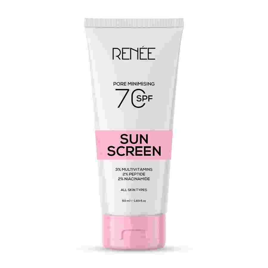 RENEE Pore Minimizing Sunscreen Spf 70 With 2% Niacinamide For All Skins, 2% Peptide & 3% Multivitamins, 50Ml