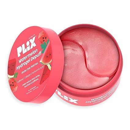 PLIX - THE PLANT FIX Watermelon Hydrogel Under Eye Patches for Dark Circles & Puffiness Reduction | Caffeine & Hyaluronic Acid | Eye Patches | Instantly Hydrates & Cools | 60 Patches