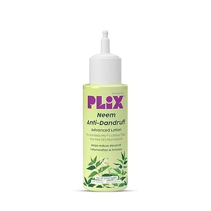 PLIX - THE PLANT FIX | Neem Anti-Dandruff Advanced Lotion | Reduce Dandruff, Itching & Irritation | With Dandelix Pro & Ichthyol PALE | Paraben & Sulphate Free | Unisex (60ml)