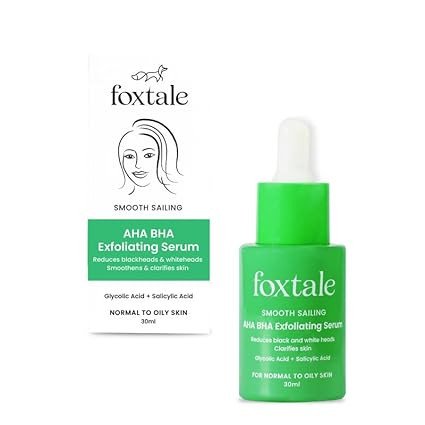 Foxtale Salicylic Acid AHA BHA Exfoliating Serum with Niacinamide, Fights Acne, Reduces Blackheads & Whiteheads, Reduces Excess Oil & Bumpy Texture, For Oily, Acne Prone Skin, Men & Women, 30 ml