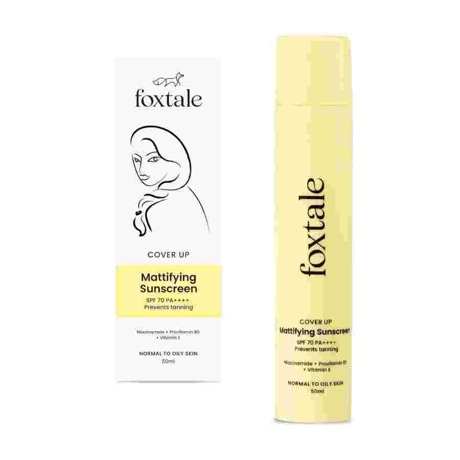FoxTale Spf 70 Niacinamide Matte Sunscreen With Pa++++ | Prevents Tanning | Uva/Uvb Protection | Lightweight | No White Cast | Non Greasy | For Men & Women, Oily