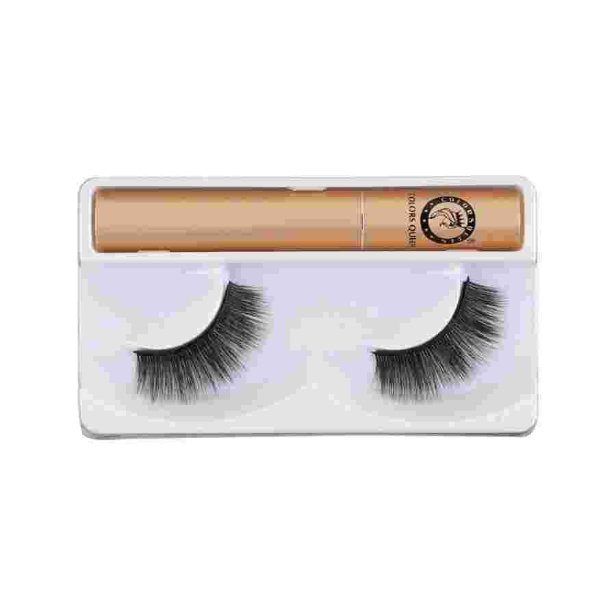 Colors Queen Magnetic Eyeliner Eyelashes for Women | Eye Makeup Lash 5D, Fake Eyelash Long Natural Eyelashes 1 Pair with 5g Eyelash Glue EL08 007