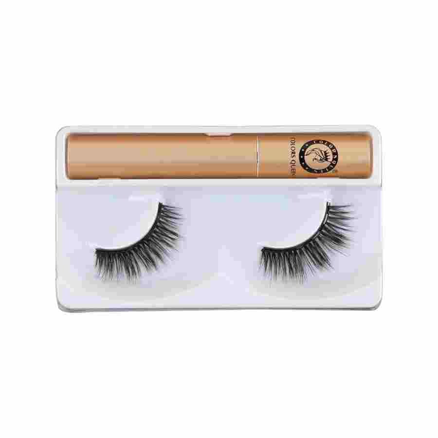 Colors Queen Magnetic Eyeliner Eyelashes for Women | Eye Makeup Lash 5D, Fake Eyelash Long Natural Eyelashes 1 Pair with 5g Eyelash Glue EL08 006