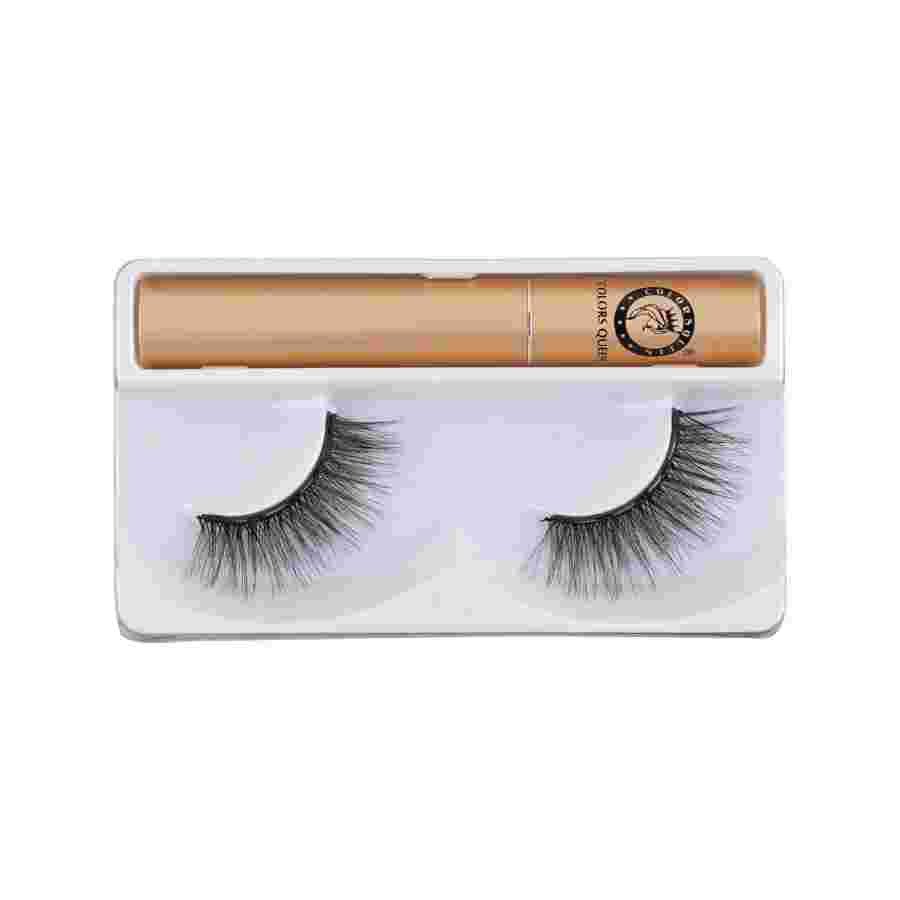 Colors Queen Magnetic Eyeliner Eyelashes for Women | Eye Makeup Lash 5D, Fake Eyelash Long Natural Eyelashes 1 Pair with 5g Eyelash Glue EL08 005