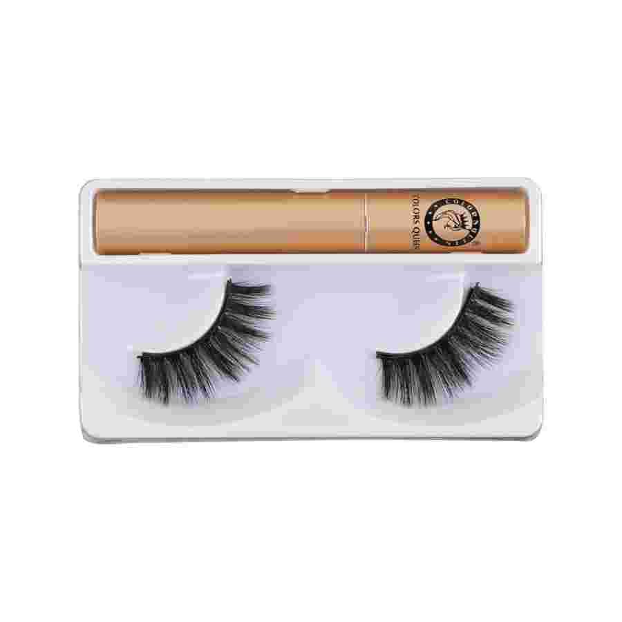 Colors Queen Magnetic Eyeliner Eyelashes for Women | Eye Makeup Lash 5D, Fake Eyelash Long Natural Eyelashes 1 Pair with 5g Eyelash Glue EL08 002