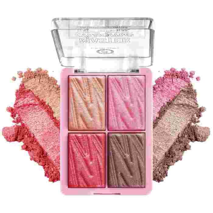 COLORS QUEEN Master Chrome Metallic Blusher & Highlighter Highly Pigmented Powder Highlighter & Blusher Palette |Weightless Luminous Finish, Long Lasting For Face Makeup