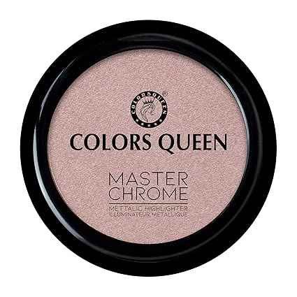 Colors Queen Master Chrome Metallic Highlighter | Long Lasting Illuminating Highlighter with Metallic Finish | Highly Pigmented, Lightweight Highlighter Palette for Face Makeup