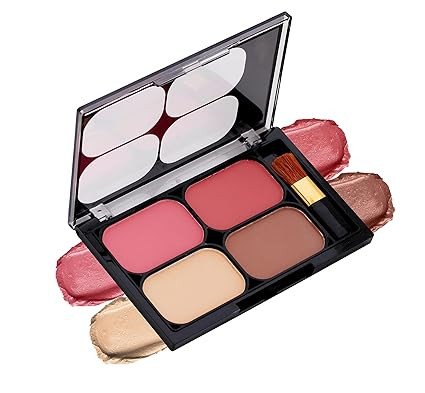 Colors Queen Blush and Highlighter Palette for Face Makeup | Matte Finish, Highly Pigmented & Lightweight Silky Smooth Texture | Blusher and Highlighter Palette with Brush