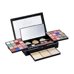 Colors Queen Cat Walk Makeup Kit with 32 Matte, Shimmer & Glitter Eyeshadows, 3 Highlighters, 3 Compact Powder & Applicator | Highly Pigmented & Long Wearing Makeup Kit for Women  MK 41