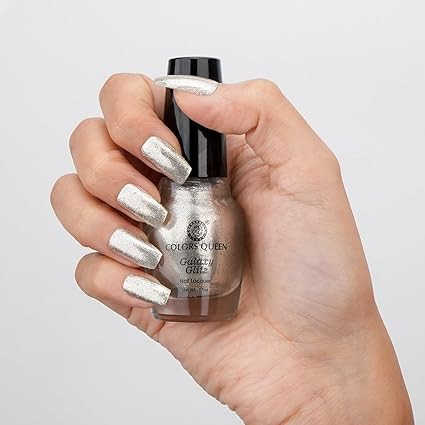 Colors Queen Galaxy Glitz Nail Lacquer | Glossy Nail Polish | Long Lasting | Chip Resisting Formula, Effortless Application | Vegan and Cruelty Free 17ml