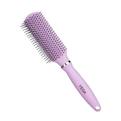 Vega Flat Hair Brush for Men and Women| Reduces Snags, Detangle and Tangles| Add Volume to Hair| All Hair Types E32 FB