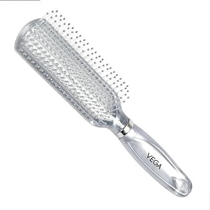 Vega Flat Hair Brush (India's No. 1* Hair Brush Brand) For Men & Women, Silver R8 FBS