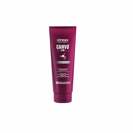 Streax Professional Canvoline Straightening Post Care Conditioner for Women | Enriched with KeraCharge™ Complex | Anti Frizz & Hair Breakage | Soft & Tangle Free Hair | Sulphate & Paraben free 240g
