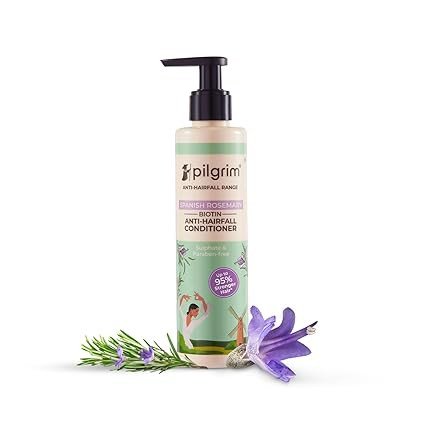 Pilgrim Spanish Rosemary & Biotin Anti Hairfall Conditioner for Reducing Hair Loss & Breakage | Upto 95% stronger hairs | Suitable for all hair types | For Men & Women 200ml