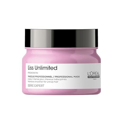 Loréal Professionnel Liss Unlimited Mask for Frizzy & Unruly Hair - 250ml | Intensive Smoothing Mask for Frizz-Control | Enriched with Pro-Keratin | Increases Softness & Shine