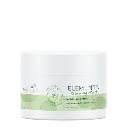 Wella Professionals Elements Renewing Hair Mask | Sulfate, Silicone & Paraben-Free | 150 ml | For Shiny, Frizz-Free Hair | With Aloe Vera, Vitamin E | For Men & Women