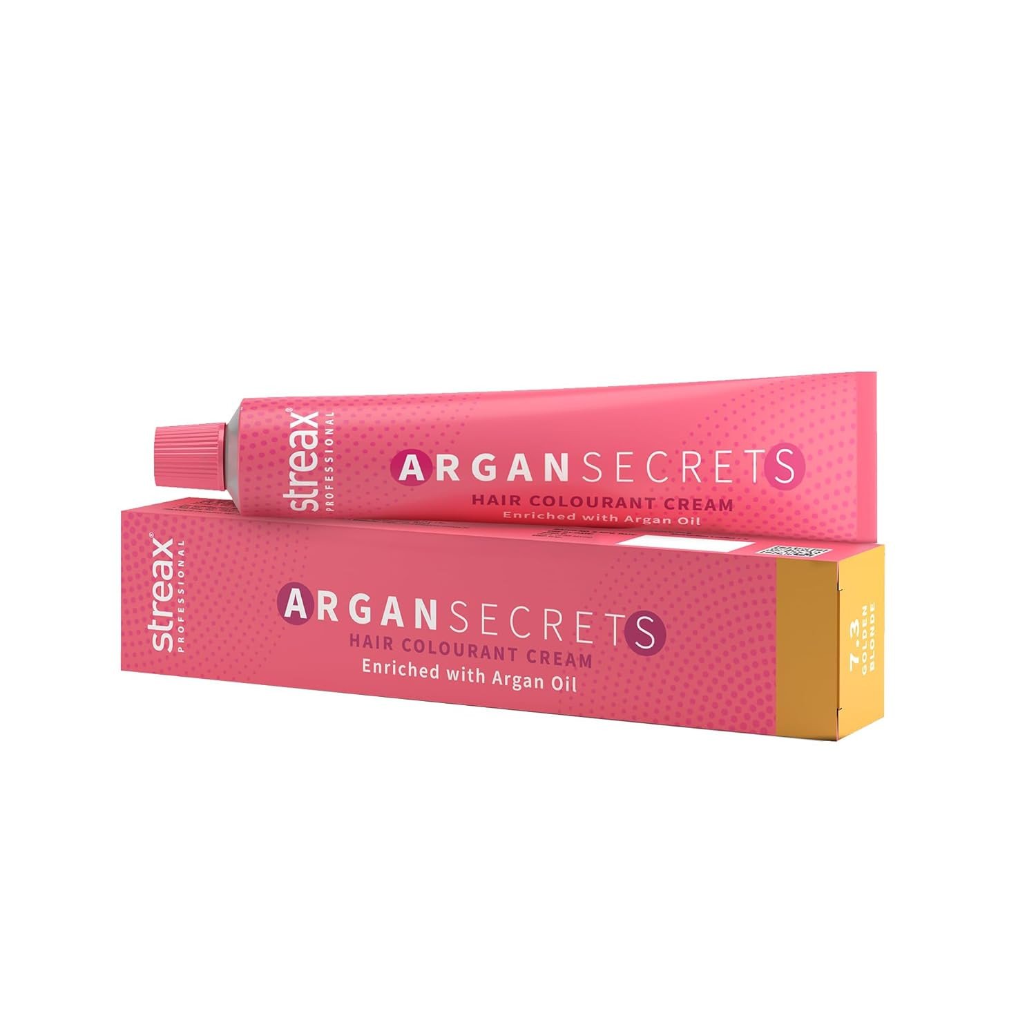Streax Professional Argan Secrets Permanent Hair Colourant Cream - Golden Blonde 7.3 (Enriched with Argan Oil) For All hair types ; 60 gm
