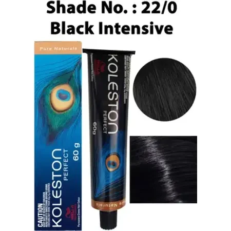 Wella Professionals Koleston Perfect Pure Naturals Hair Color 22/0 Colorant Tube 60g , Black Intensive